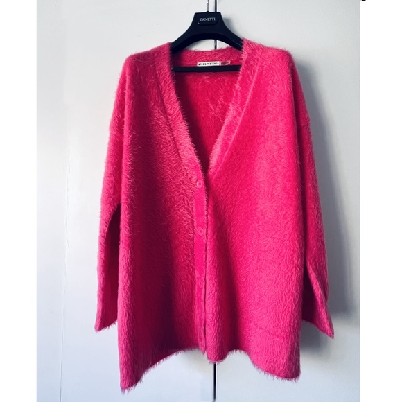 ALICE + OLIVIA Barry oversized brushed knitted cardigan Size Medium 💖 - Picture 2 of 10